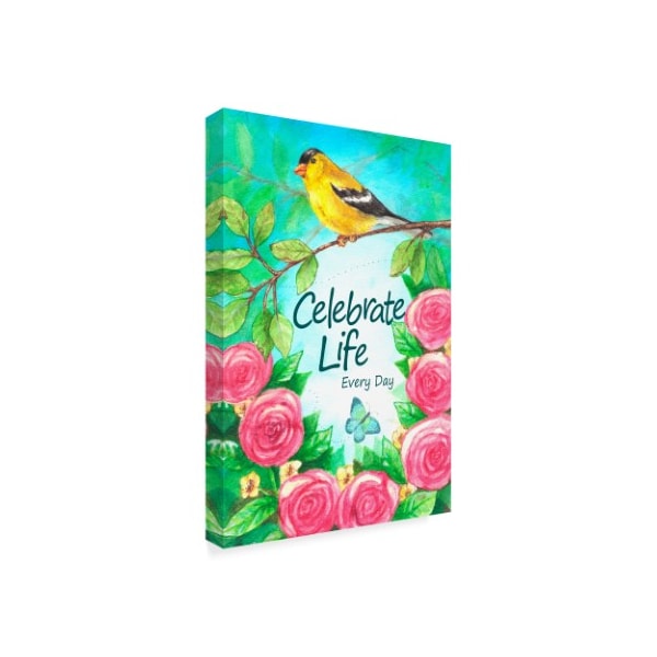 Melinda Hipsher 'Finch Celebrate Life' Canvas Art,22x32